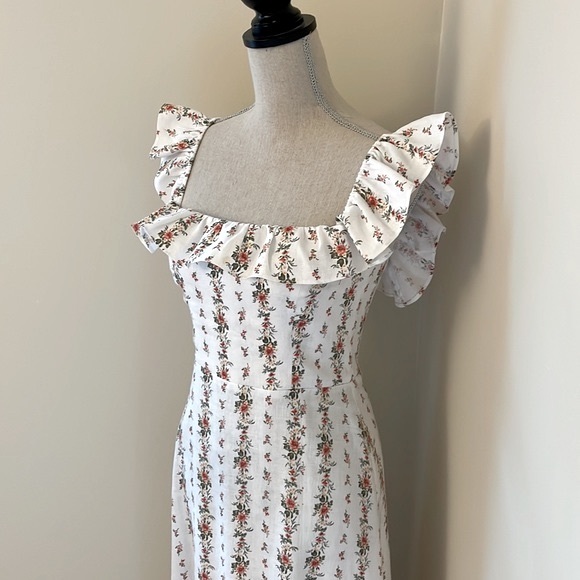 Reformation Dresses Reformation Amethyst Dress White Floral Poshmark